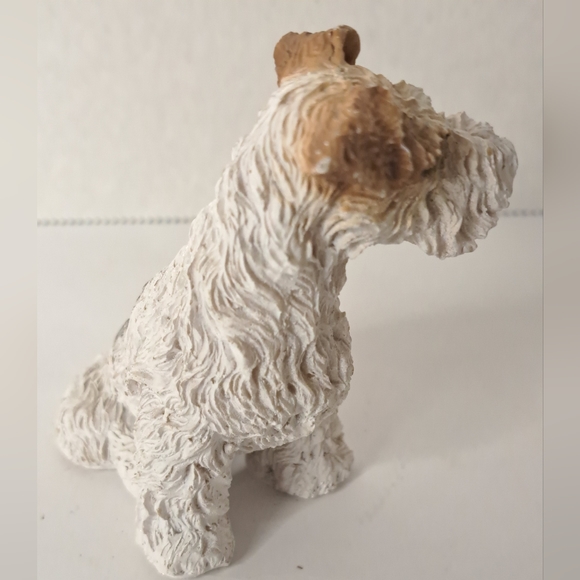 Vintage Wire Haired Fox Terrier / Jack Russell Figurine Brown Black White - Picture 4 of 5